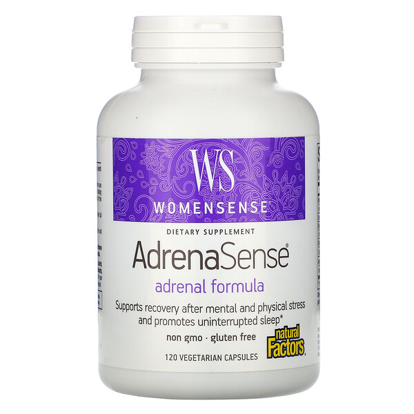 WomenSense, AdrenaSense, формула надпочечников, 120 вегетарианских капсул Natural Factors