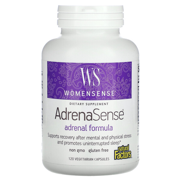 AdrenaSense, Формула для поддержки надпочечников - 120 вегетарианских капсул - Natural Factors Natural Factors