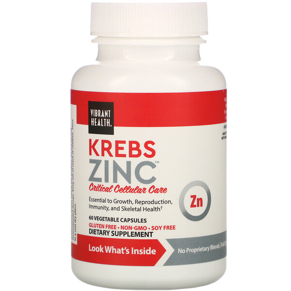 Krebs Zinc, 60 Vegetable Capsules (Растительные капсулы) VIBRANT