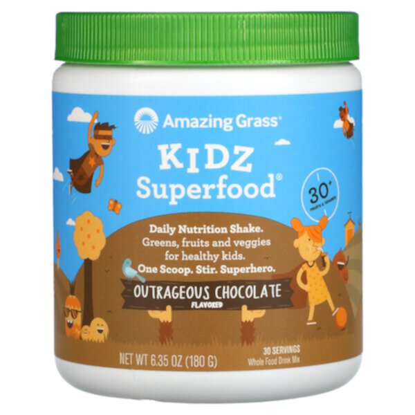 Kidz Superfood, Невероятный шоколад, 6,35 унции (180 г) Amazing Grass