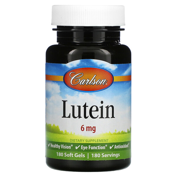 Лютеин, 6 мг, 180 мягких капсул - Carlson Carlson