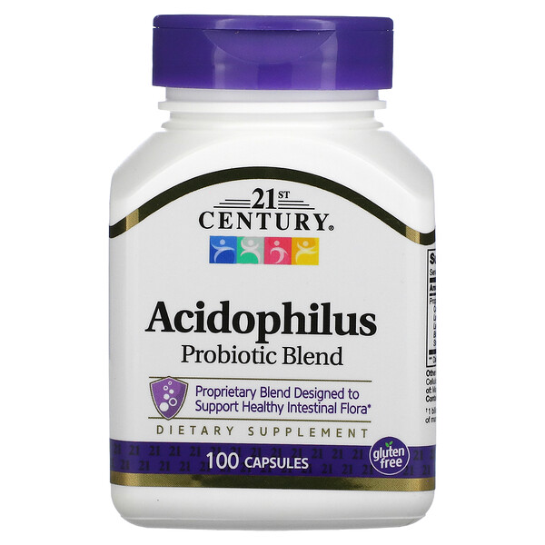 Пробиотическая смесь Acidophilus, 100 капсул 21st Century