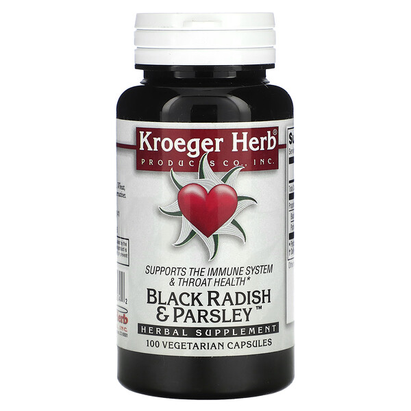 Черный редис и петрушка - 100 вегетарианских капсул - Kroeger Herb Co Kroeger Herb Co
