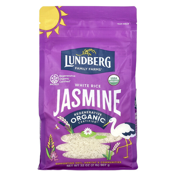 Organic California White Jasmine Rice, 32 oz (907 g) Lundberg