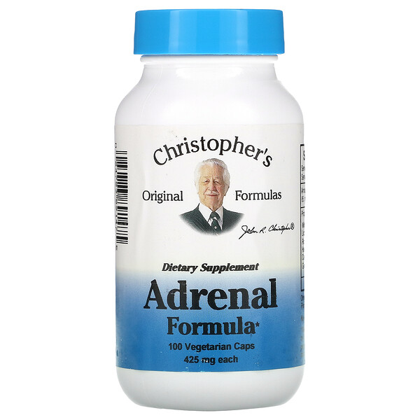 Adrenal Formula, 425 мг, 100 вегетарианских капсул Christopher's Original Formulas