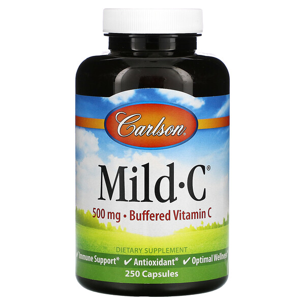 Mild-C, 500 mg, 250 Capsules (Капсулы) Carlson