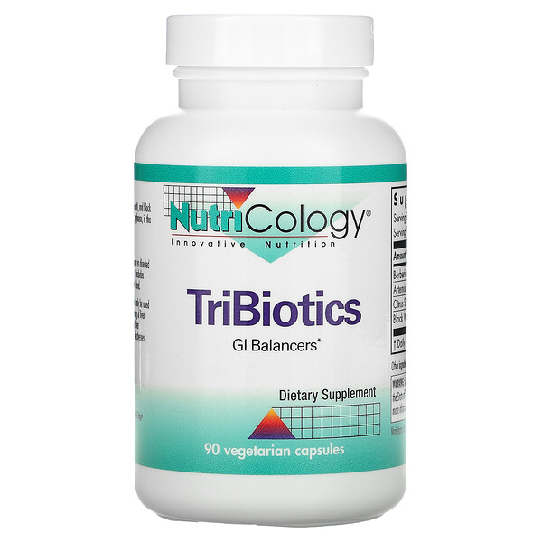 TriBiotics - Берберин, Артемисин, Экстракт семян цитрусовых - 90 вегетарианских капсул - Nutricology Nutricology