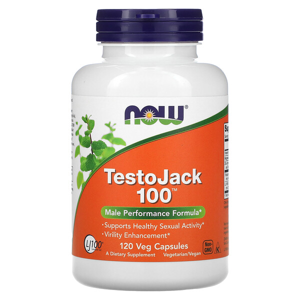 TestoJack 100, 120 растительных капсул NOW Foods