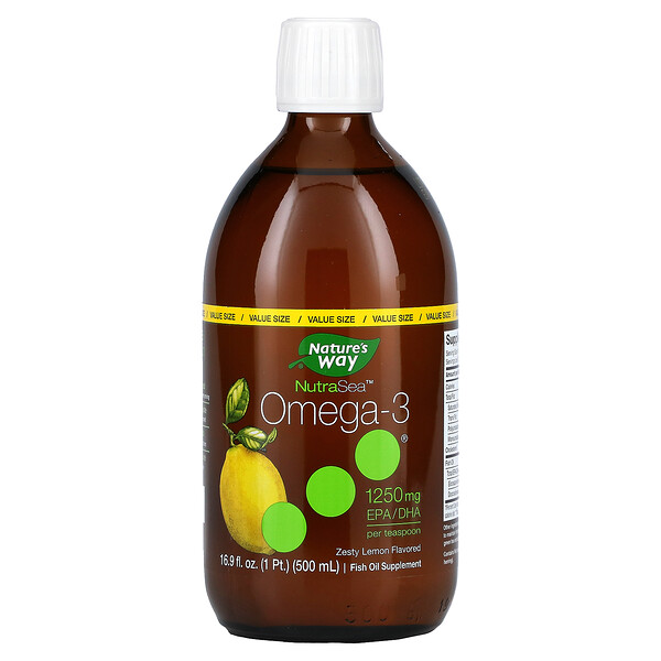 NutraSea, Омега-3, пикантный лимон, 16,9 жидких унций (500 мл) Nature's Way