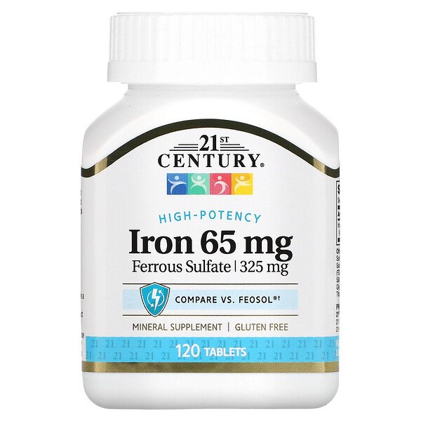 Железо, 65 мг, 120 таблеток 21st Century