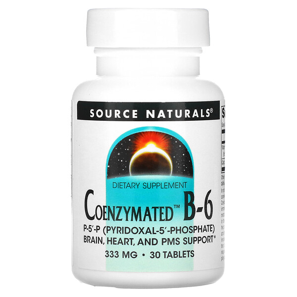 Коэнзиматированный B-6, 333 мг, 30 таблеток Source Naturals