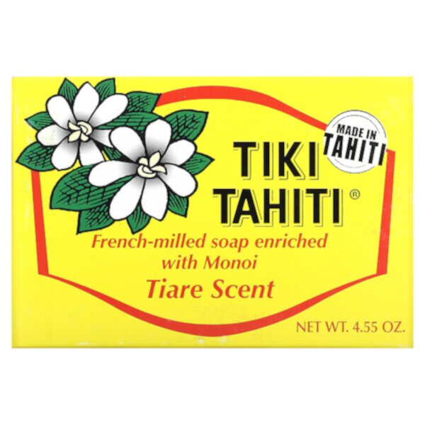Мыло французского помола, обогащенное монои, ароматом тиаре, 4,55 унции (130 г) Monoi Tiare Tahiti