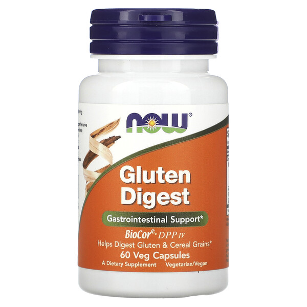 Gluten Digest, 60 растительных капсул NOW Foods