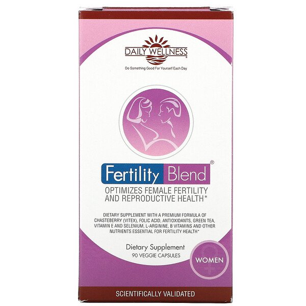 Смесь Fertility для женщин, 90 растительных капсул Daily Wellness Company