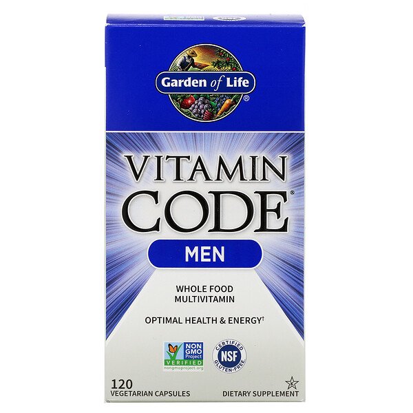 Vitamin Code, Мультивитамины из цельных продуктов для мужчин, 120 вегетарианских капсул Garden of Life