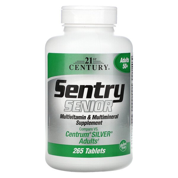 Sentry Senior, Мультивитамин и Мульминеральная Добавка, Взрослые 50+, 265 Таблеток - 21st Century 21st Century