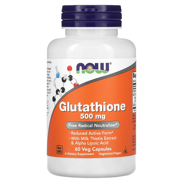 Глутатион, 500 мг, 60 растительных капсул NOW Foods