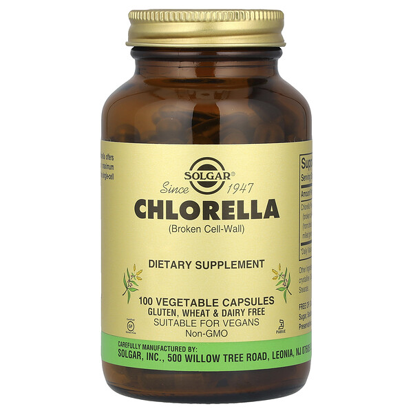 Chlorella (Broken Cell-Wall), 100 Vegetable Capsules (Растительные капсулы) Solgar