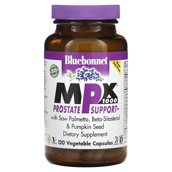 MPX 1000, Поддержка простаты, 120 капсул Vcaps Bluebonnet Nutrition
