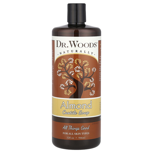 Almond Castile Soap, 32 fl oz (Жидкие унции) (946 ml) Dr. Woods