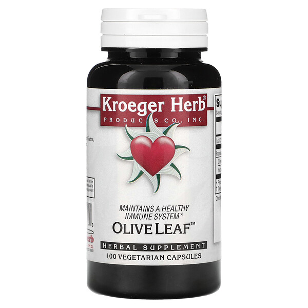 Оливковый лист, 100 вегетарианских капсул Kroeger Herb Co
