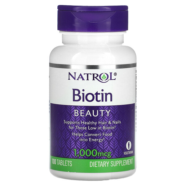 Биотин - 1000 мкг - 100 таблеток - Natrol Natrol