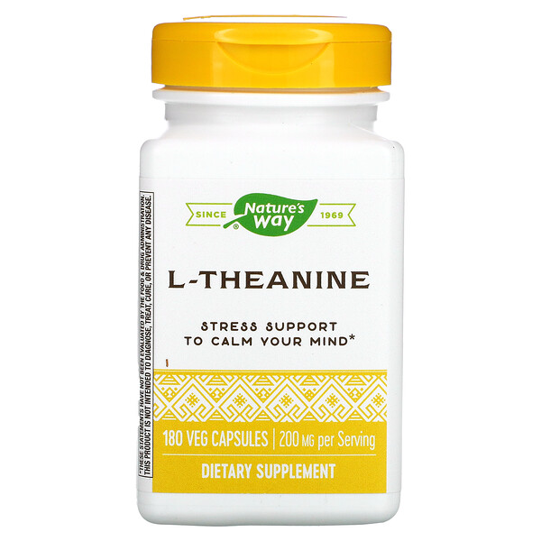 L-теанин, 100 мг, 180 растительных капсул Nature's Way