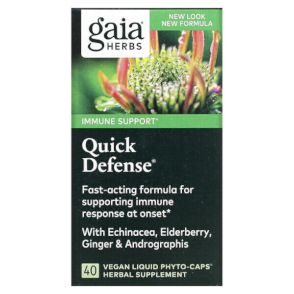 Quick Defense, 40 веганских жидких фито-капсул Gaia Herbs