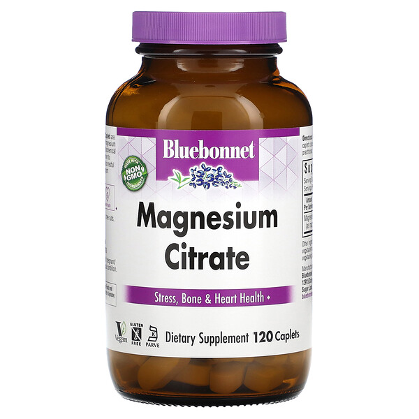 Цитрат магния, 400 мг, 120 капсул Bluebonnet Nutrition
