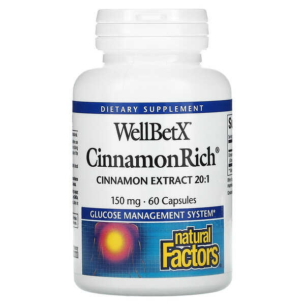 WellBetX, CinnamonRich, 150 мг, 60 капсул Natural Factors