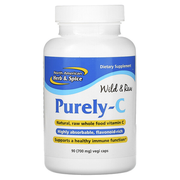 Purely-C, 700 мг, 90 растительных капсул North American Herb & Spice