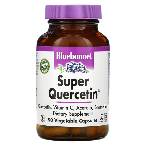 Супер кверцетин, 90 растительных капсул Bluebonnet Nutrition