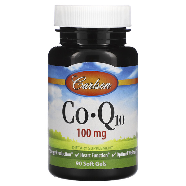 CoQ10, 100 мг, 90 мягких желатиновых капсул Carlson