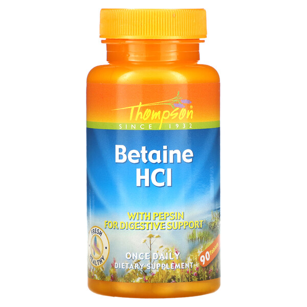 Betaine HCl с пепсином - 90 таблеток - Thompson Thompson