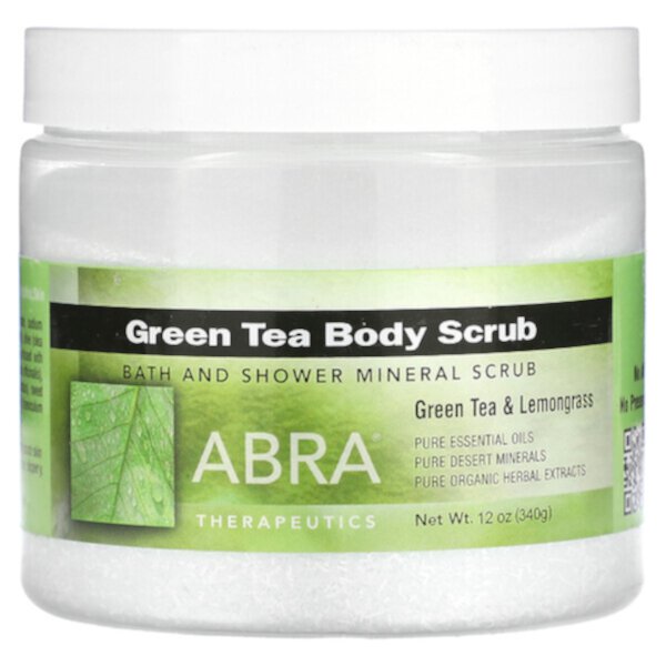 Скраб для тела с зеленым чаем, зеленый чай и лемонграсс, 10 унций (283 г) Abra Therapeutics