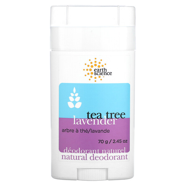Натуральный дезодорант, чайное дерево, лаванда, 2,45 унции (70 г) Earth Science
