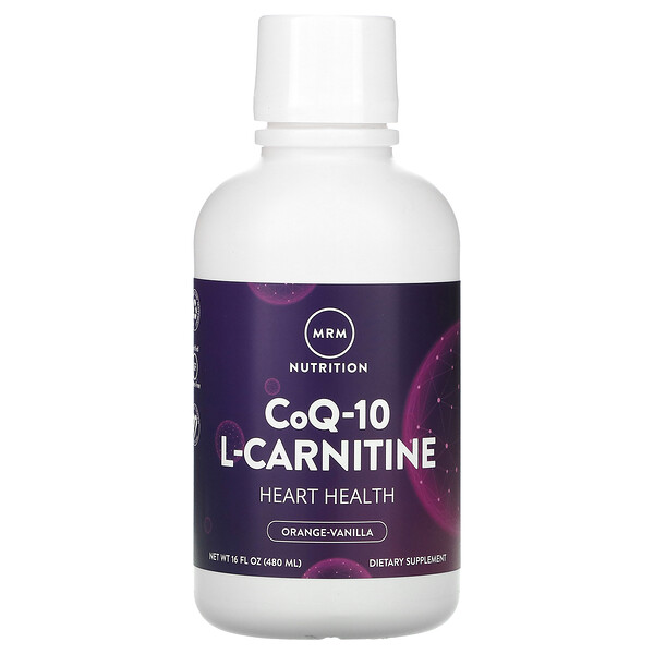 CoQ-10 L-карнитин, жидкий, апельсиново-ванильный, 16 жидких унций (480 мл) MRM Nutrition