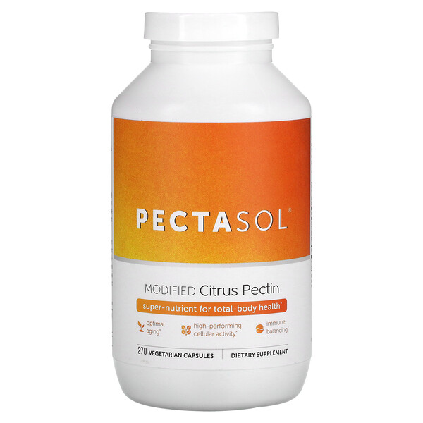 PectaSol, Модифицированный Цитрусовый Пектин - 270 вегетарианских капсул - Econugenics Econugenics
