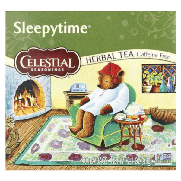 Herbal Tea, Sleepytime, без кофеина, 40 чайных пакетиков, 2,1 унции (59 г) Celestial Seasonings