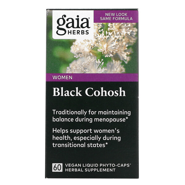 Black Cohosh, 60 веганских жидких фито-капсул Gaia Herbs