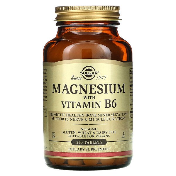 Магний с витамином B6, 250 таблеток Solgar