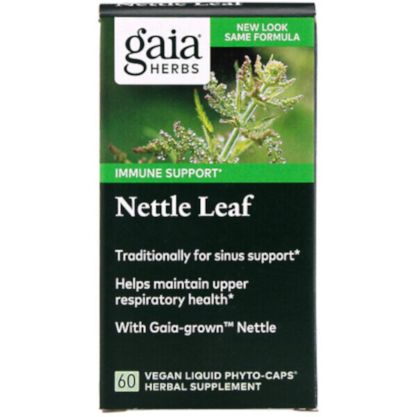 Листья крапивы, 60 веганских жидких фито-капсул Gaia Herbs