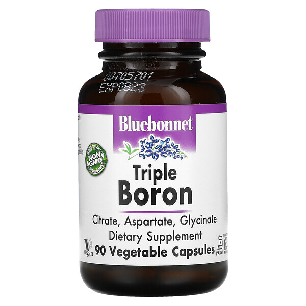 Тройной Бор - 3 мг - 90 растительных капсул - Bluebonnet Nutrition Bluebonnet Nutrition
