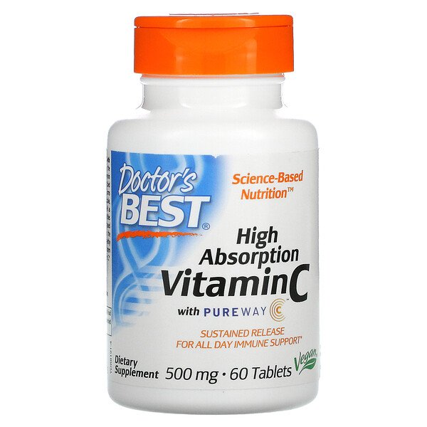 Витамин C с высокой степенью усвоения с PureWay-C, 500 мг, 60 таблеток Doctor's Best