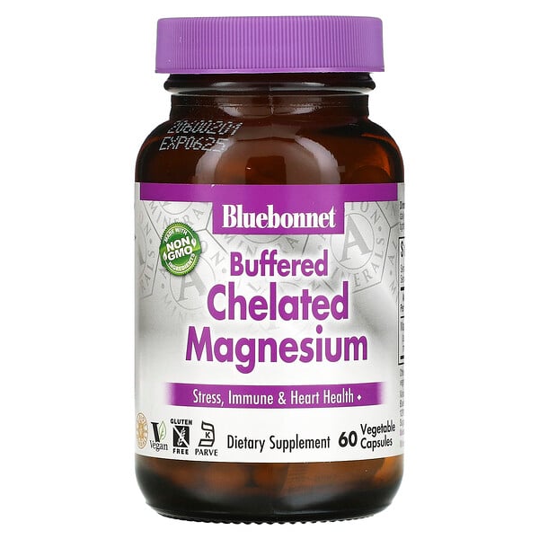 Хелатный магний с буфером - 60 растительных капсул - Bluebonnet Nutrition Bluebonnet Nutrition