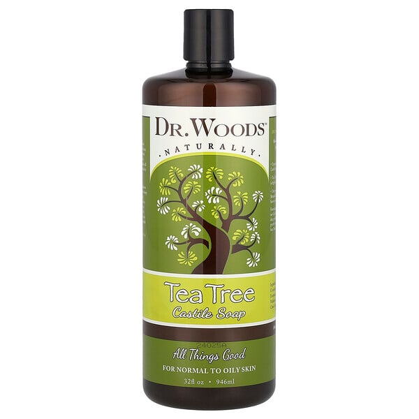 Tea Tree Castile Soap, 32 fl oz (Жидкие унции) (946 ml) Dr. Woods