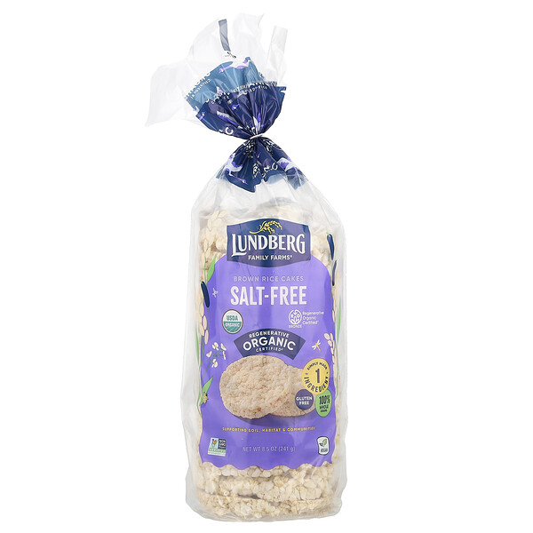 Organic Whole Grain Rice Cakes, Brown Rice, Salt Free, 8.5 oz (241 g) Lundberg