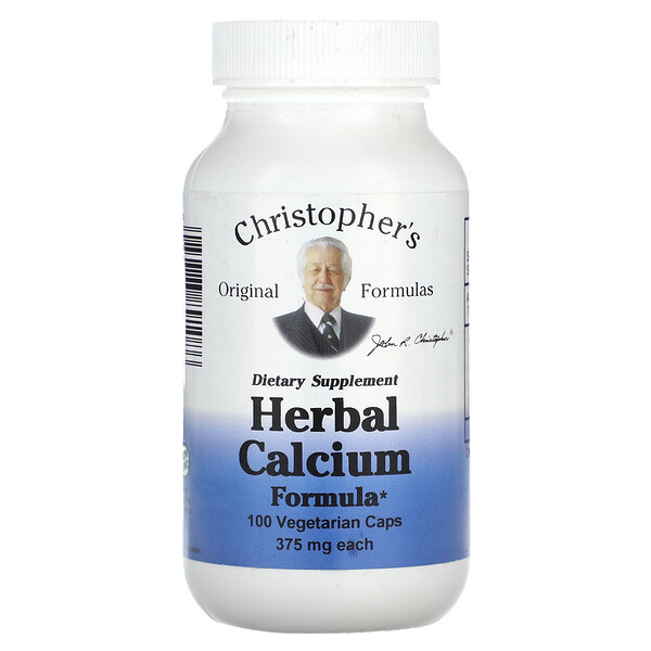 Herbal Calcium Formula, 400 мг, 100 вегетарианских капсул Christopher's