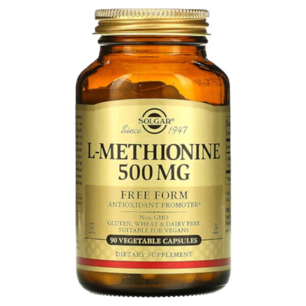 L-Methionine, 500 mg, 90 Vegetable Capsules (Растительные капсулы) Solgar