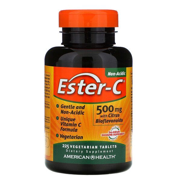 Ester-C с цитрусовыми биофлавоноидами, 500 мг, 225 вегетарианских таблеток American Health